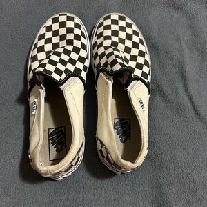 Vans Black and White Checkerboard Slip-On Sneakers